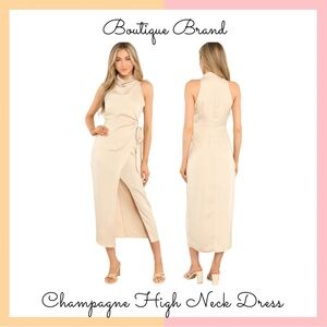 Champagne High Neck Dress